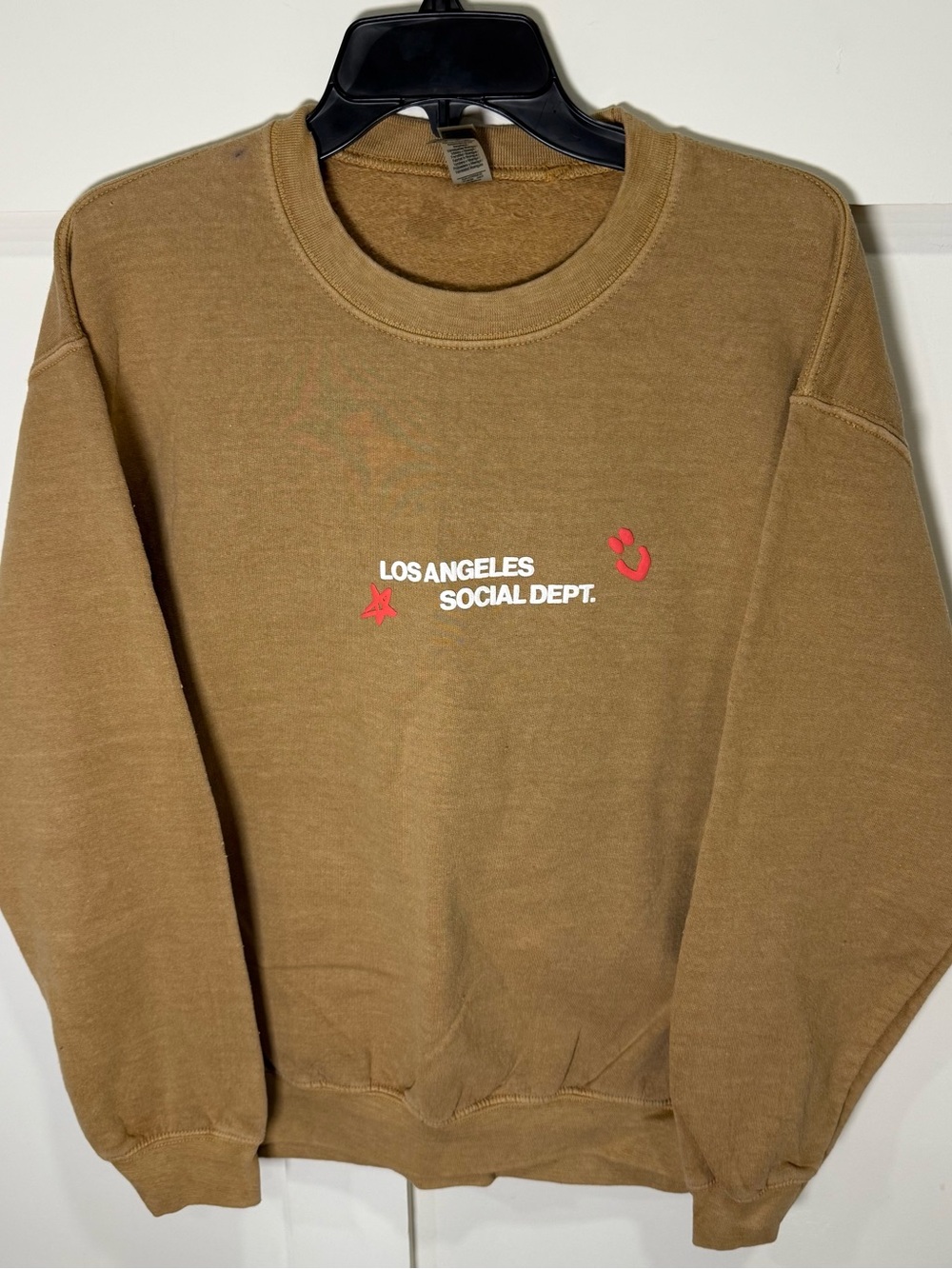 Los Angeles Social Dept Mystical Senses Tan Crew Neck Sweatshirt Medium